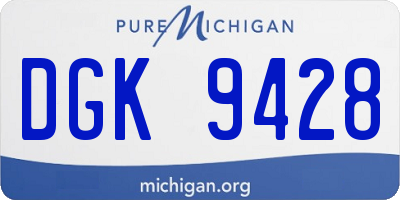 MI license plate DGK9428