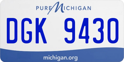 MI license plate DGK9430