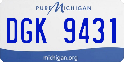 MI license plate DGK9431