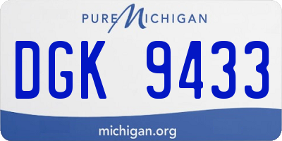 MI license plate DGK9433
