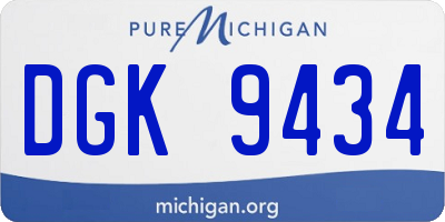 MI license plate DGK9434