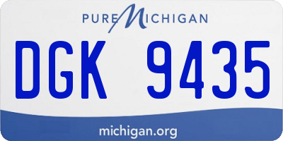 MI license plate DGK9435