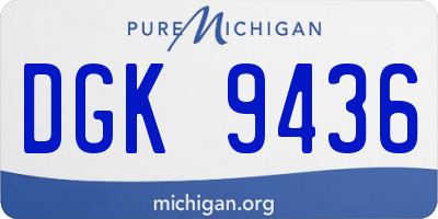 MI license plate DGK9436
