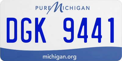 MI license plate DGK9441