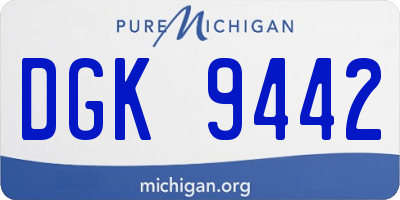 MI license plate DGK9442