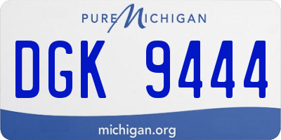 MI license plate DGK9444