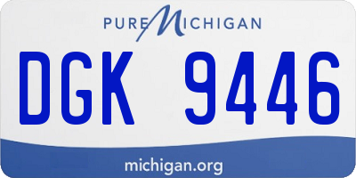 MI license plate DGK9446