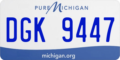 MI license plate DGK9447