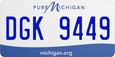 MI license plate DGK9449