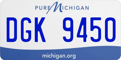 MI license plate DGK9450