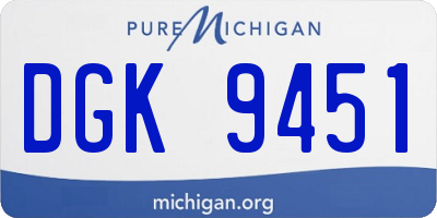 MI license plate DGK9451
