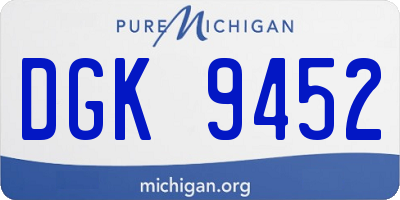 MI license plate DGK9452