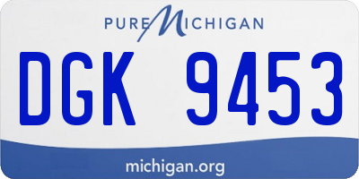 MI license plate DGK9453