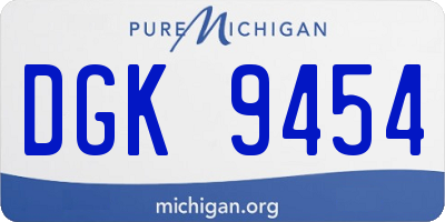 MI license plate DGK9454