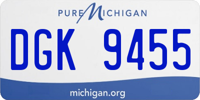MI license plate DGK9455