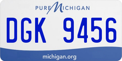 MI license plate DGK9456
