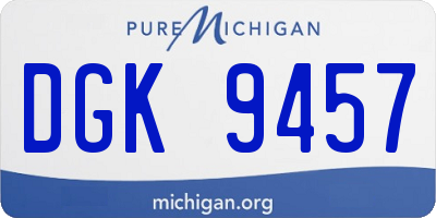 MI license plate DGK9457