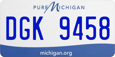 MI license plate DGK9458