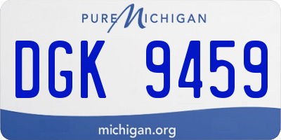 MI license plate DGK9459