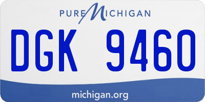 MI license plate DGK9460