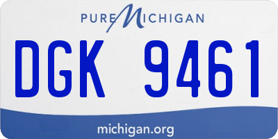 MI license plate DGK9461
