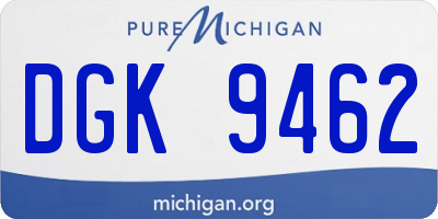 MI license plate DGK9462