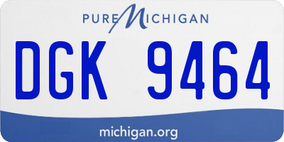 MI license plate DGK9464