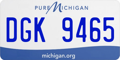 MI license plate DGK9465