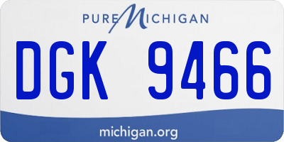 MI license plate DGK9466