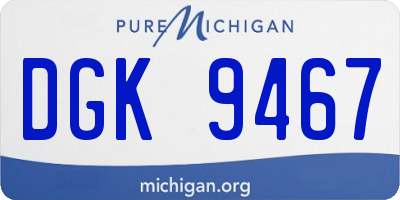 MI license plate DGK9467