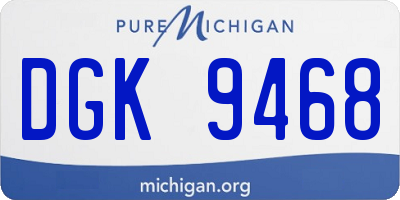 MI license plate DGK9468