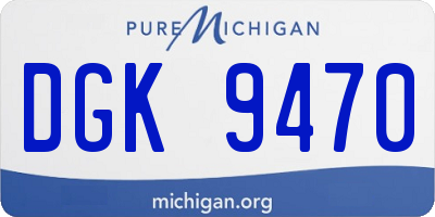 MI license plate DGK9470