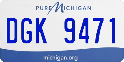 MI license plate DGK9471