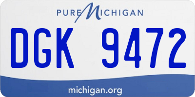 MI license plate DGK9472