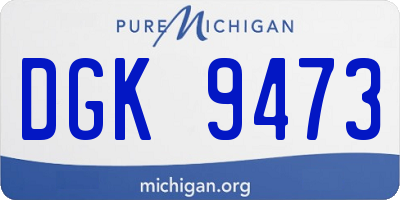 MI license plate DGK9473