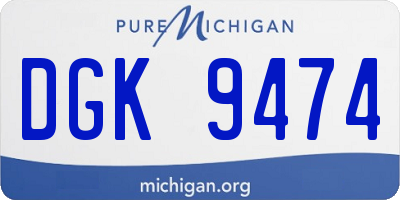 MI license plate DGK9474
