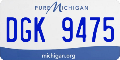 MI license plate DGK9475