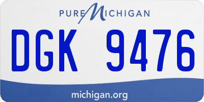 MI license plate DGK9476
