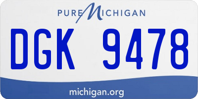 MI license plate DGK9478