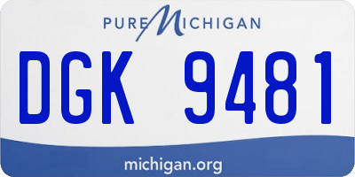 MI license plate DGK9481