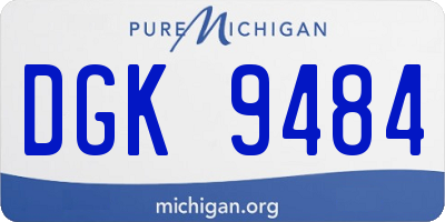MI license plate DGK9484