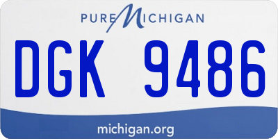 MI license plate DGK9486
