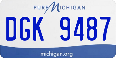 MI license plate DGK9487