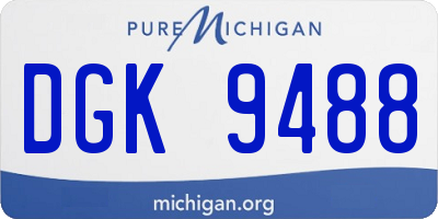 MI license plate DGK9488