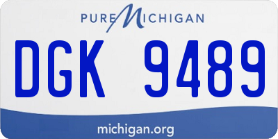 MI license plate DGK9489