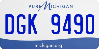 MI license plate DGK9490