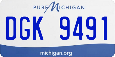 MI license plate DGK9491
