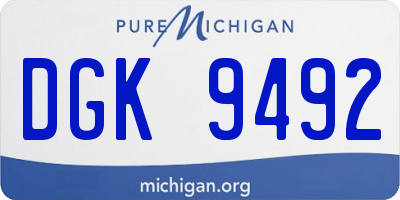 MI license plate DGK9492