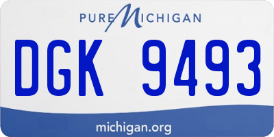 MI license plate DGK9493
