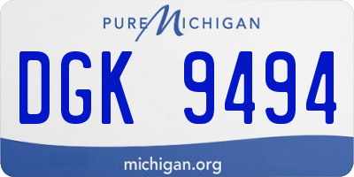 MI license plate DGK9494